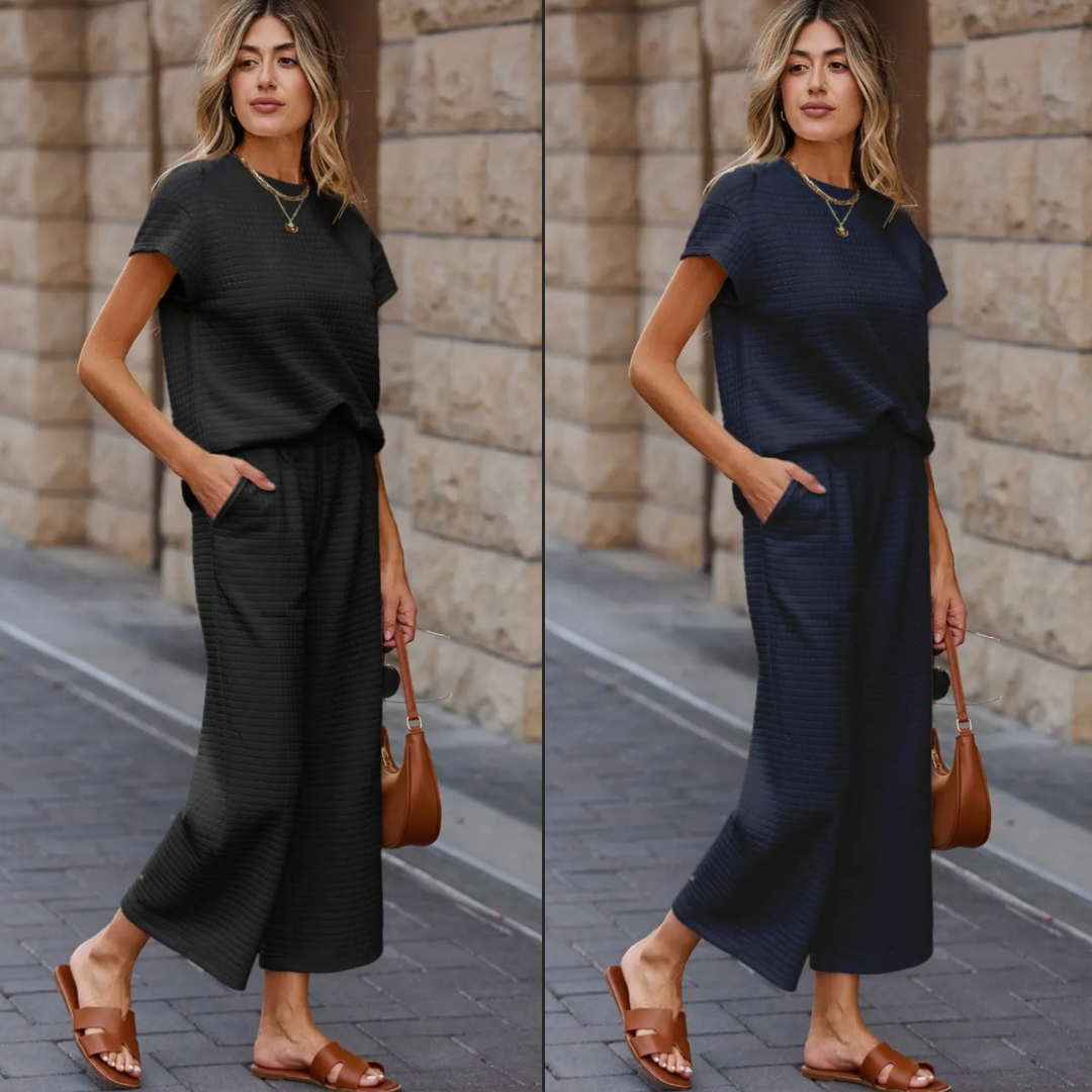 Textured Top & Pants Set