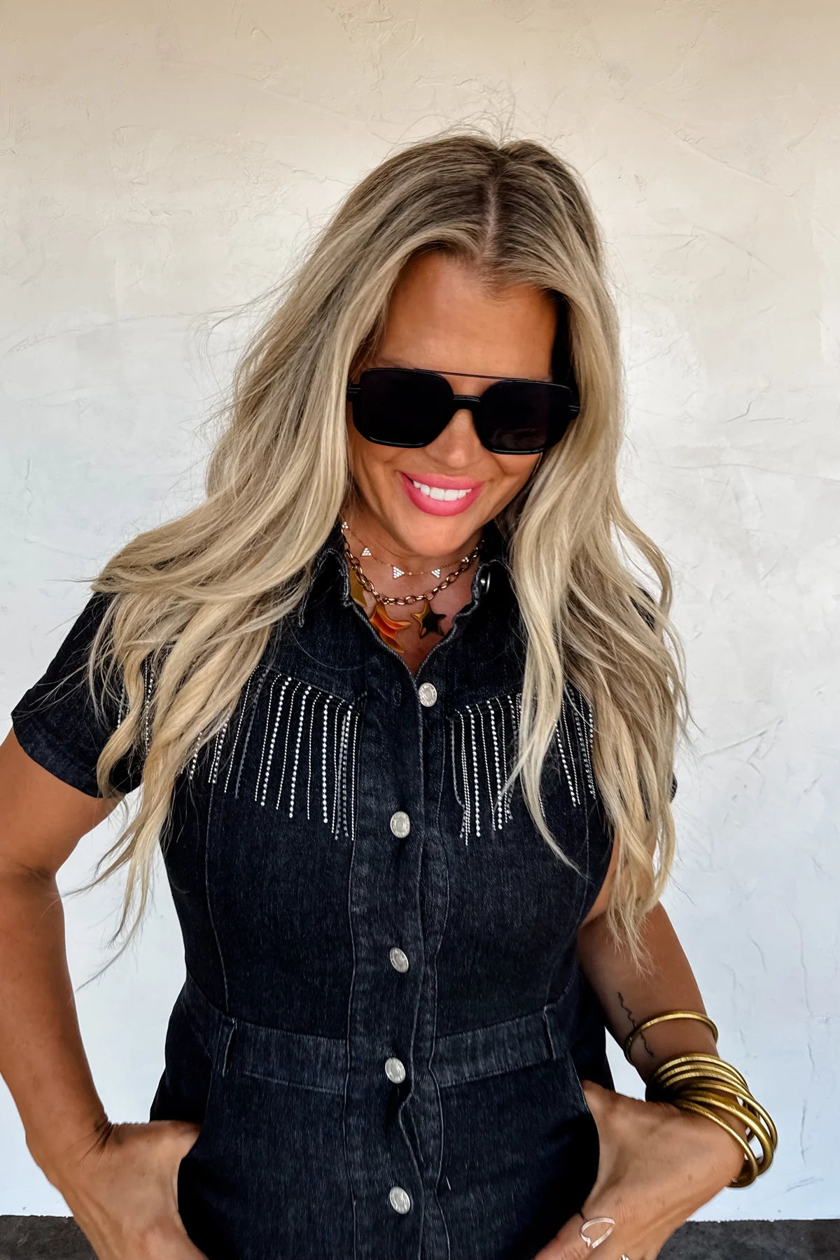 Rhinestone Rodeo Denim Dress