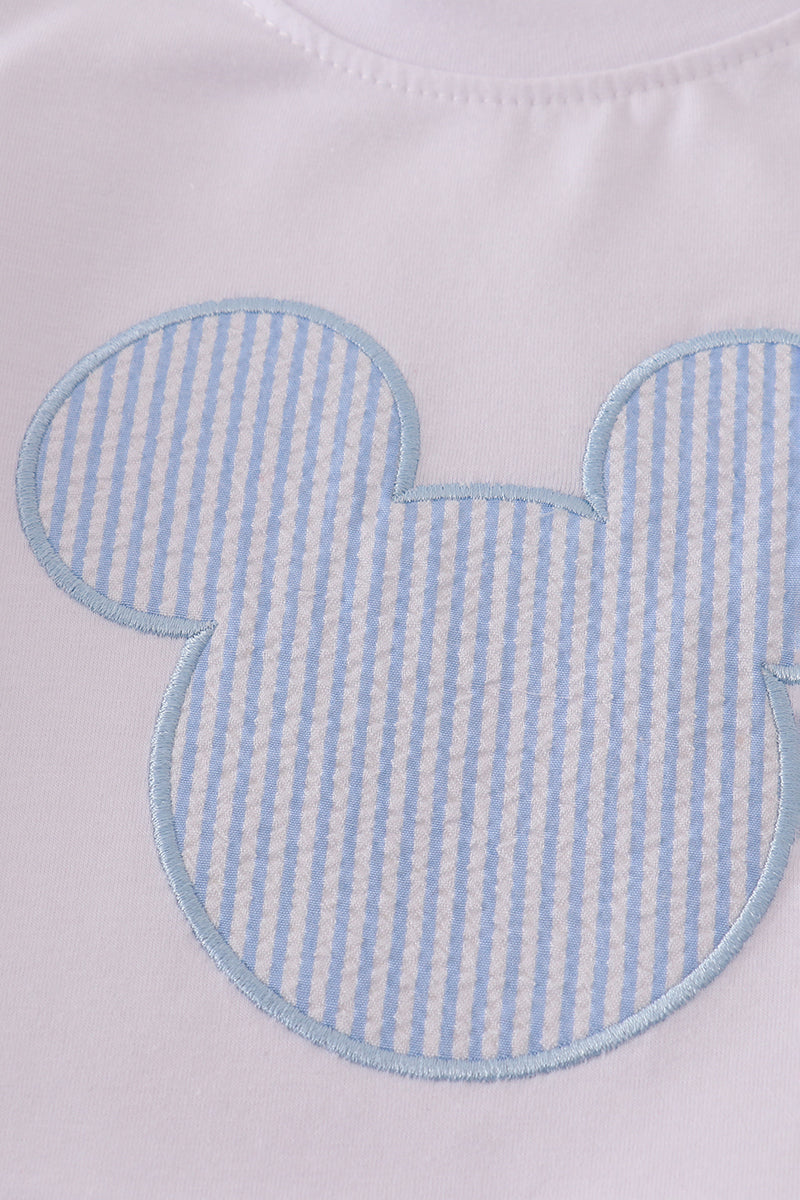BLUE MOUSE APPLIQUE SET