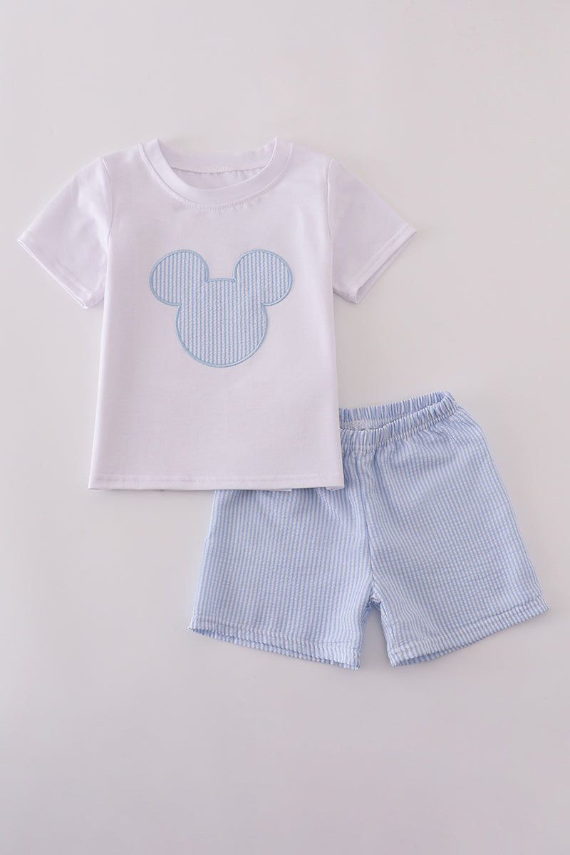 BLUE MOUSE APPLIQUE SET