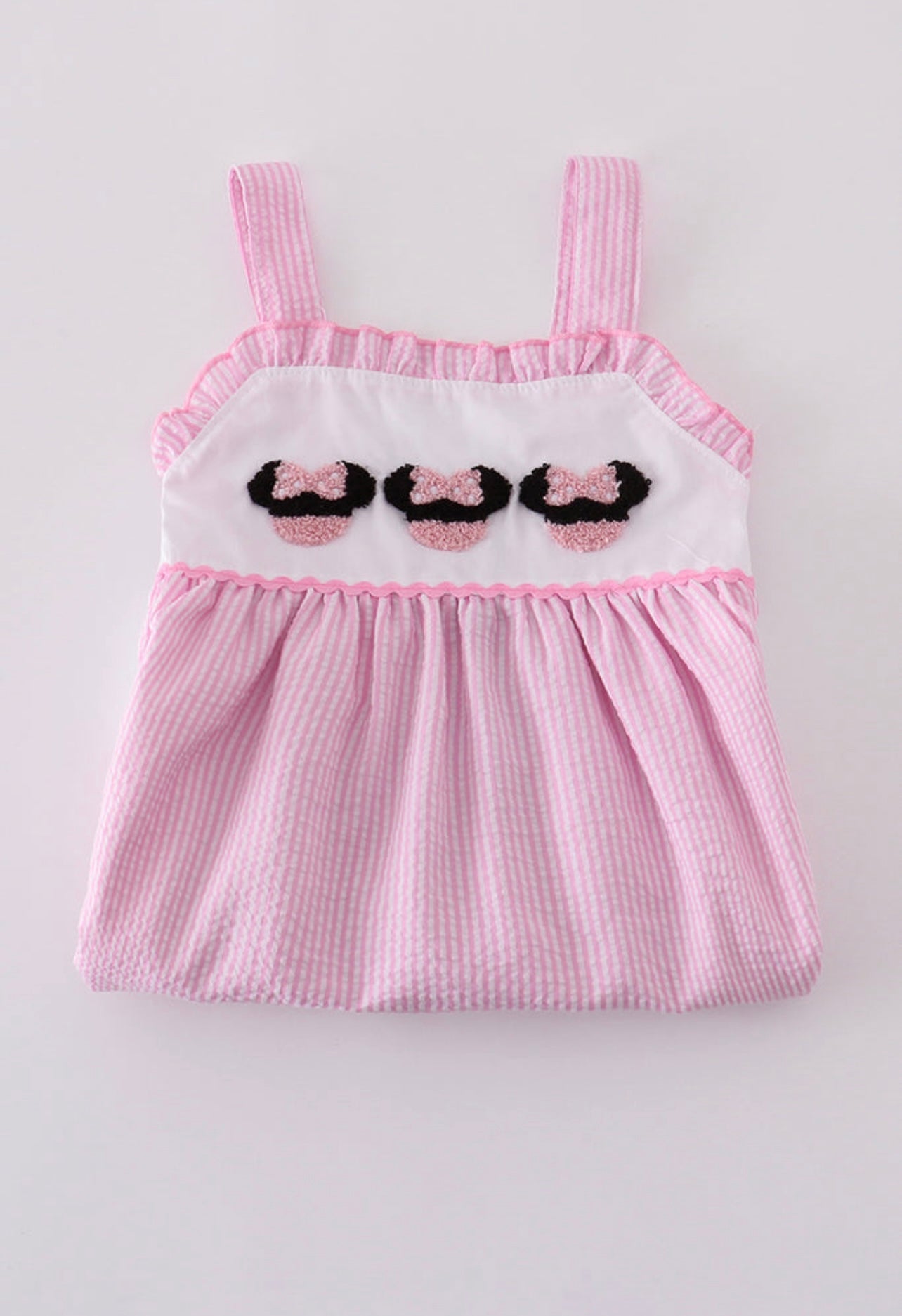 Mouse French Knot Seersucker Dress