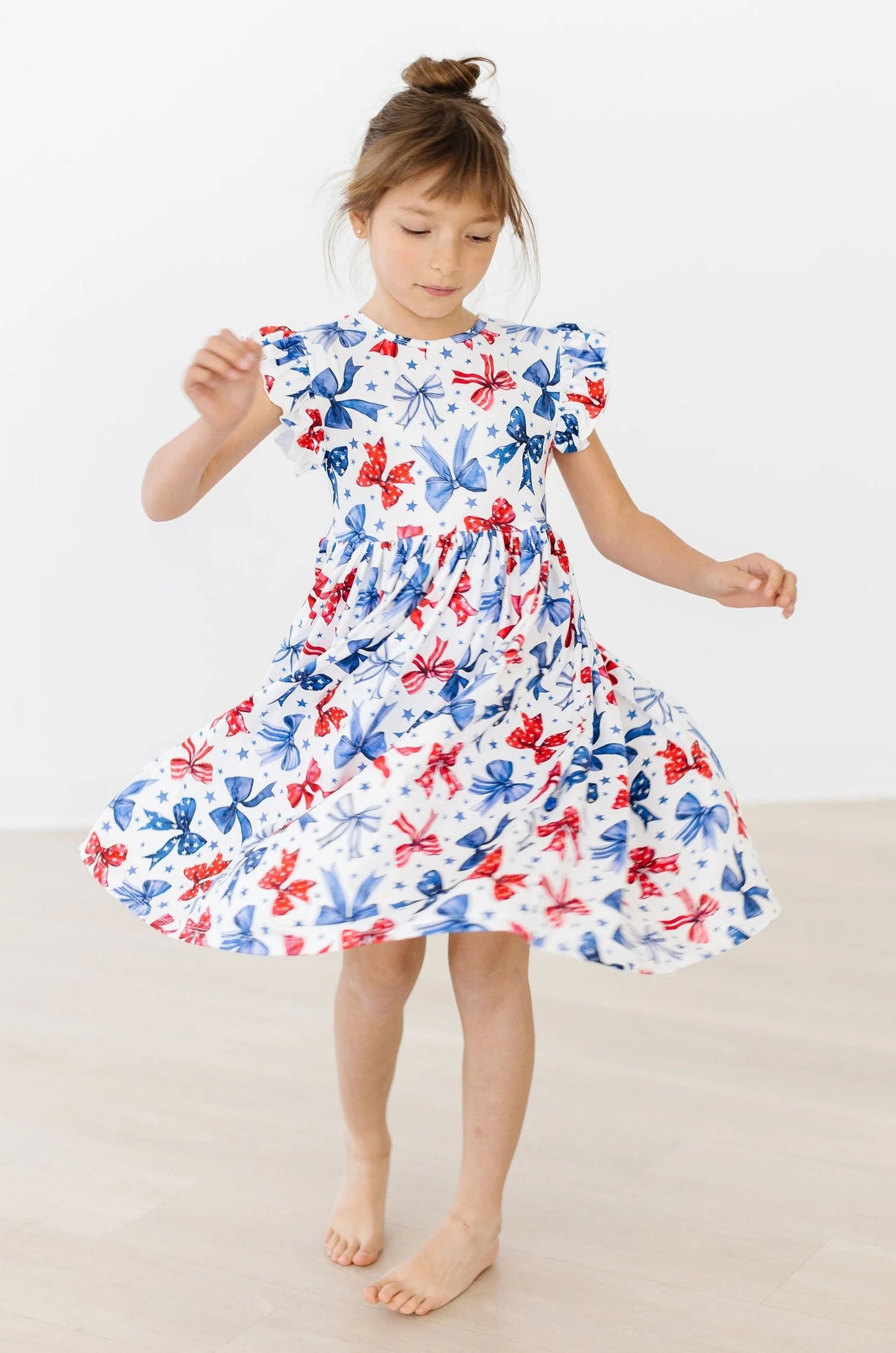 BORN TO SPARKLE FLUTTER SLEEVE TWIRL DRESS