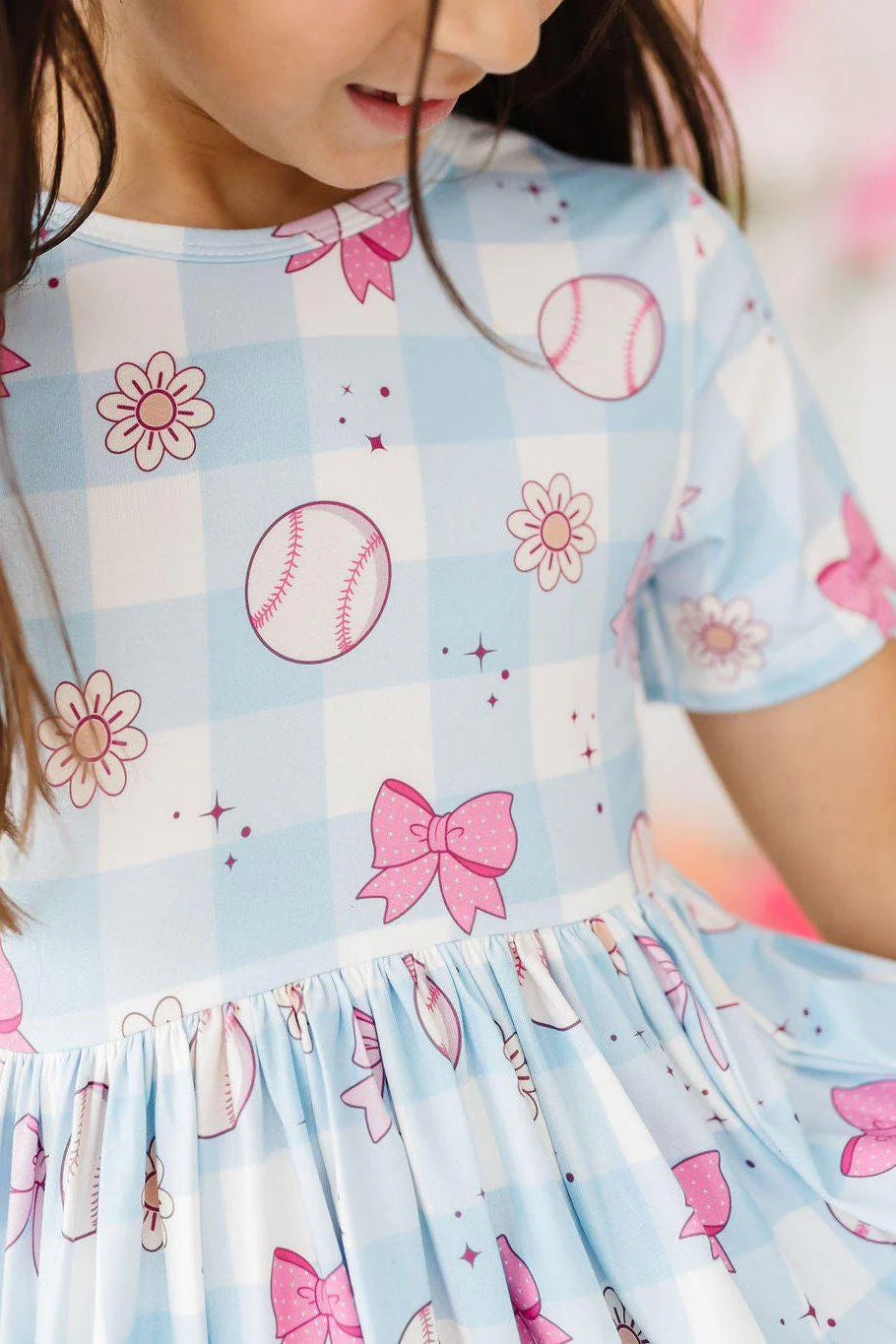 TAKE ME OUT TO THE BOW GAME TWIRL DRESS