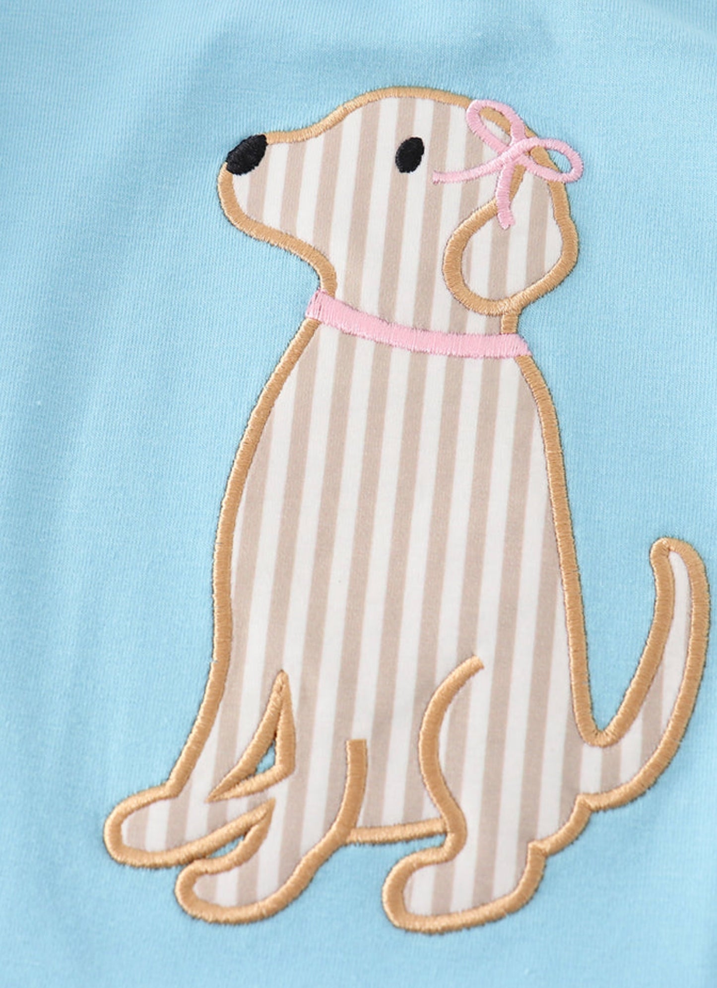 Blue Puppy Appliqué Dress