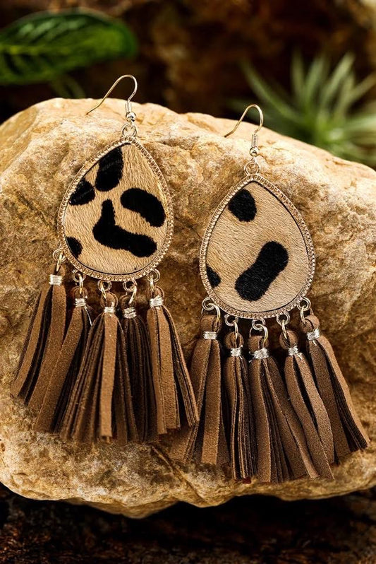 Leopard Tassel Earrings