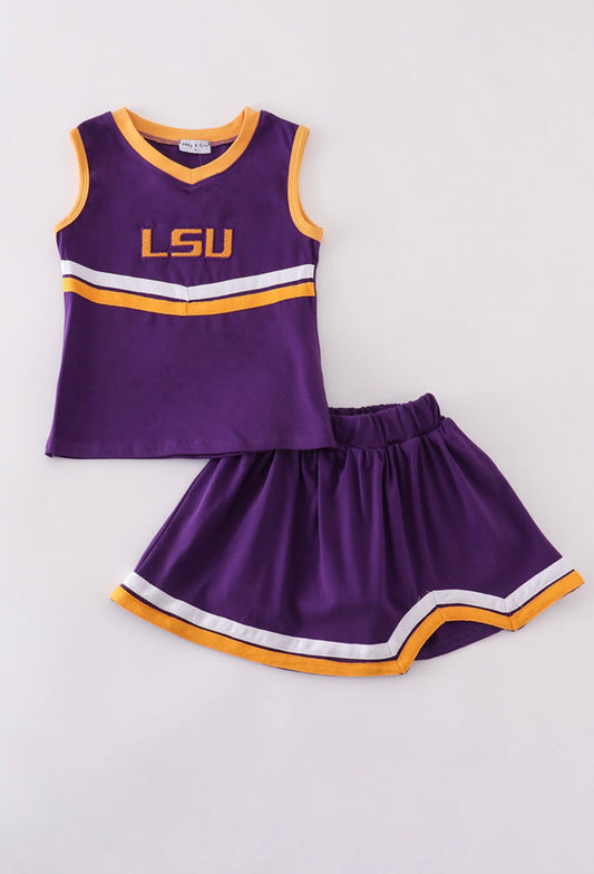 LSU Embroidery Cheer Skort Set