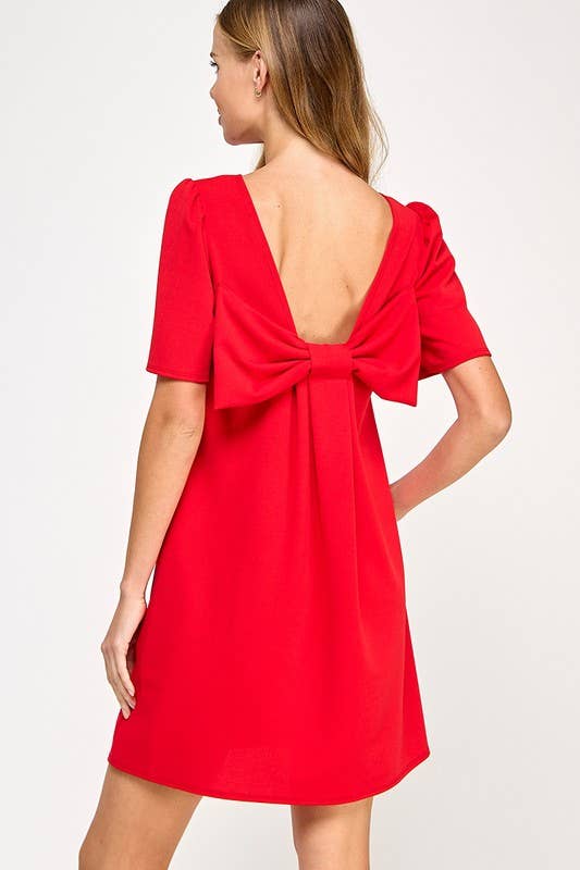 Red Bow Back Dress