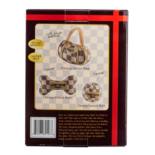 Checker Chewy Vuiton Dog Toy