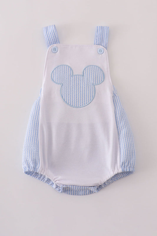 BLUE MOUSE APPLIQUE BUBBLE