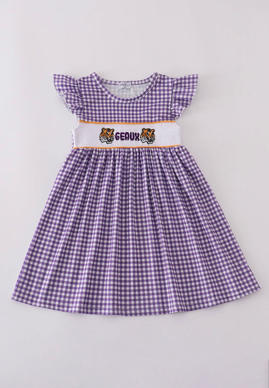 LSU GEAUX SMOCKED DRESS