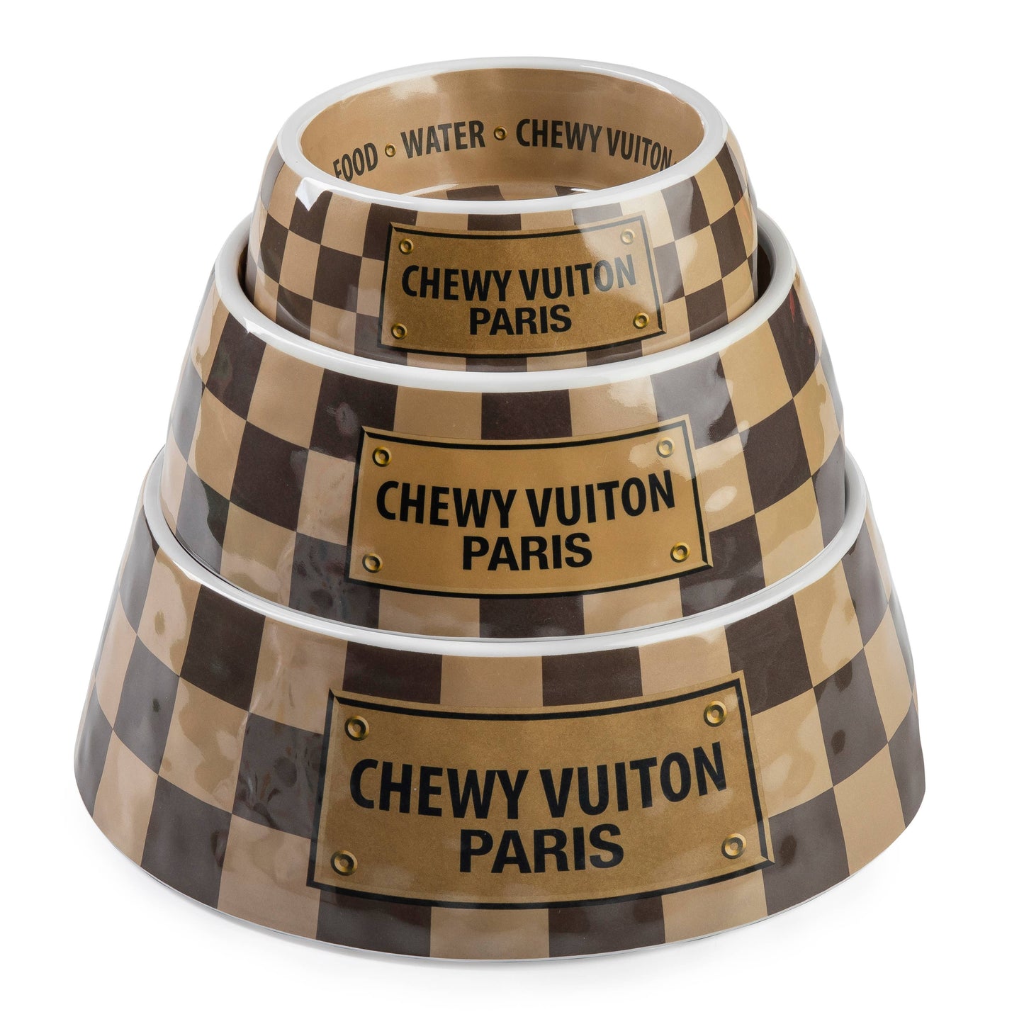 Checker Chewy Vuiton Bowl