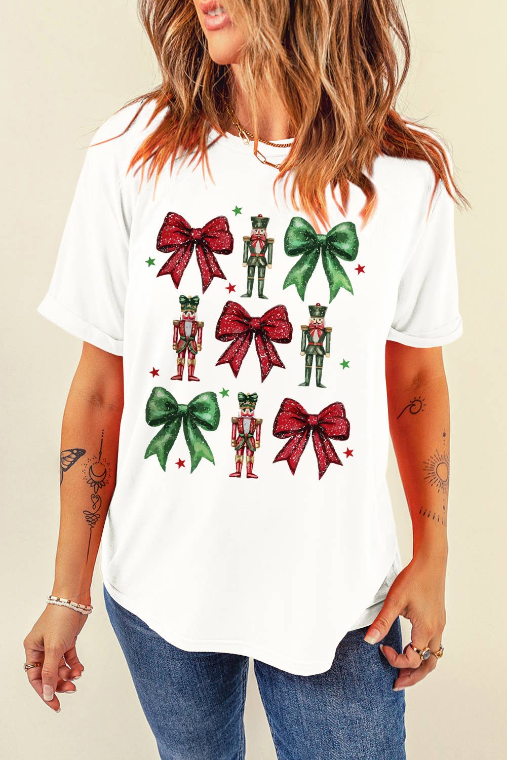 Bow Nutcracker Christmas Graphic T Shirt