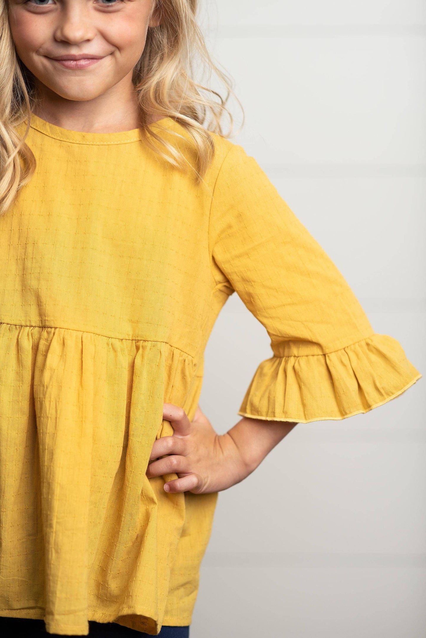 Ruffle Long Sleeve With Buttons