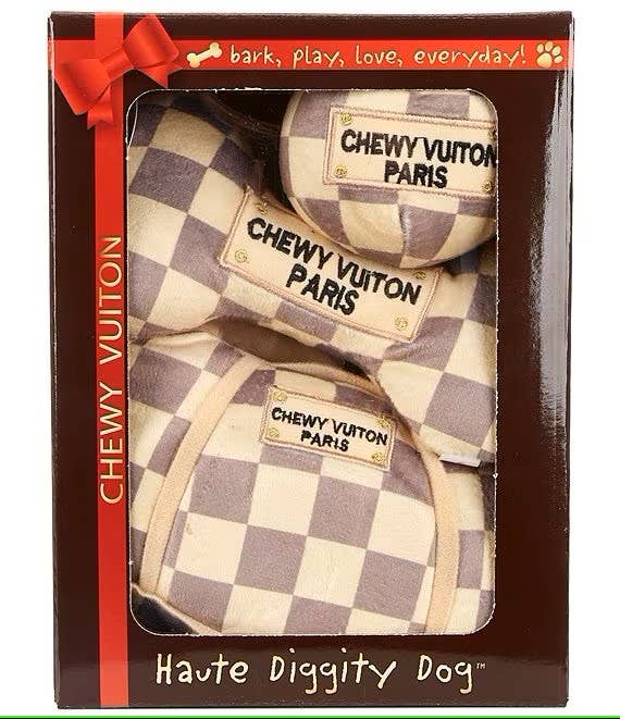 Checker Chewy Vuiton Dog Toy