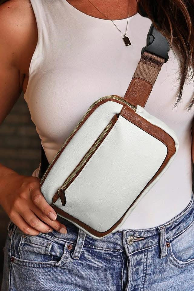 White Leather Crossbody Bag