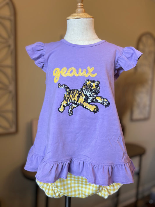 LSU SEQUIN BLOOMER SET