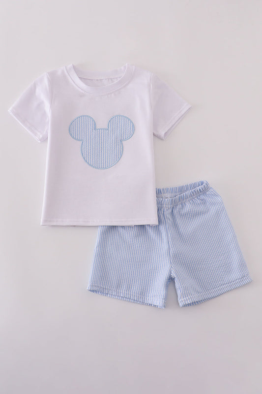 BLUE MOUSE APPLIQUE SET