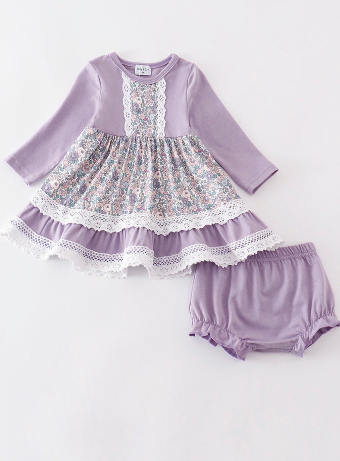 Purple Floral Bloomer Set