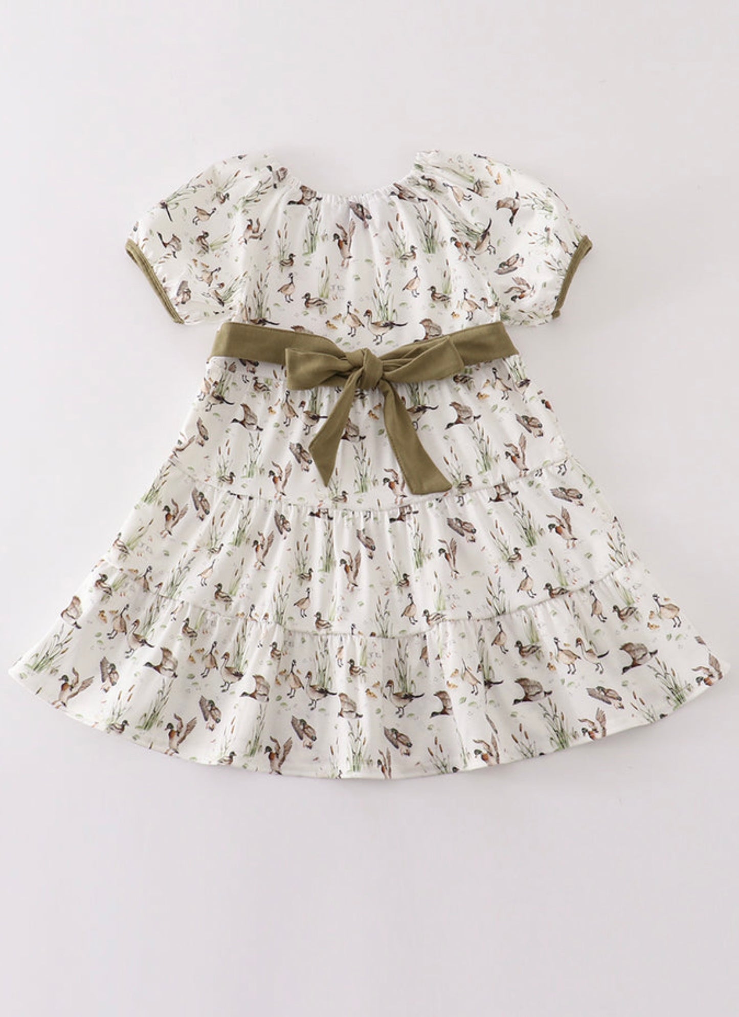 Sage Duck Tiered Dress