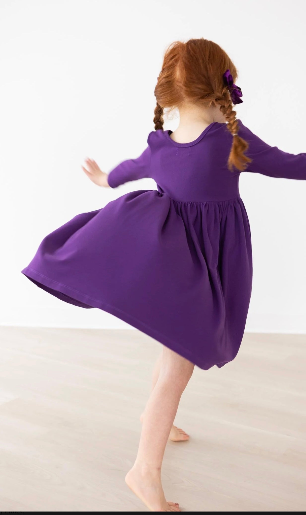 PURPLE 3/4 POCKET TWIRL DRESS