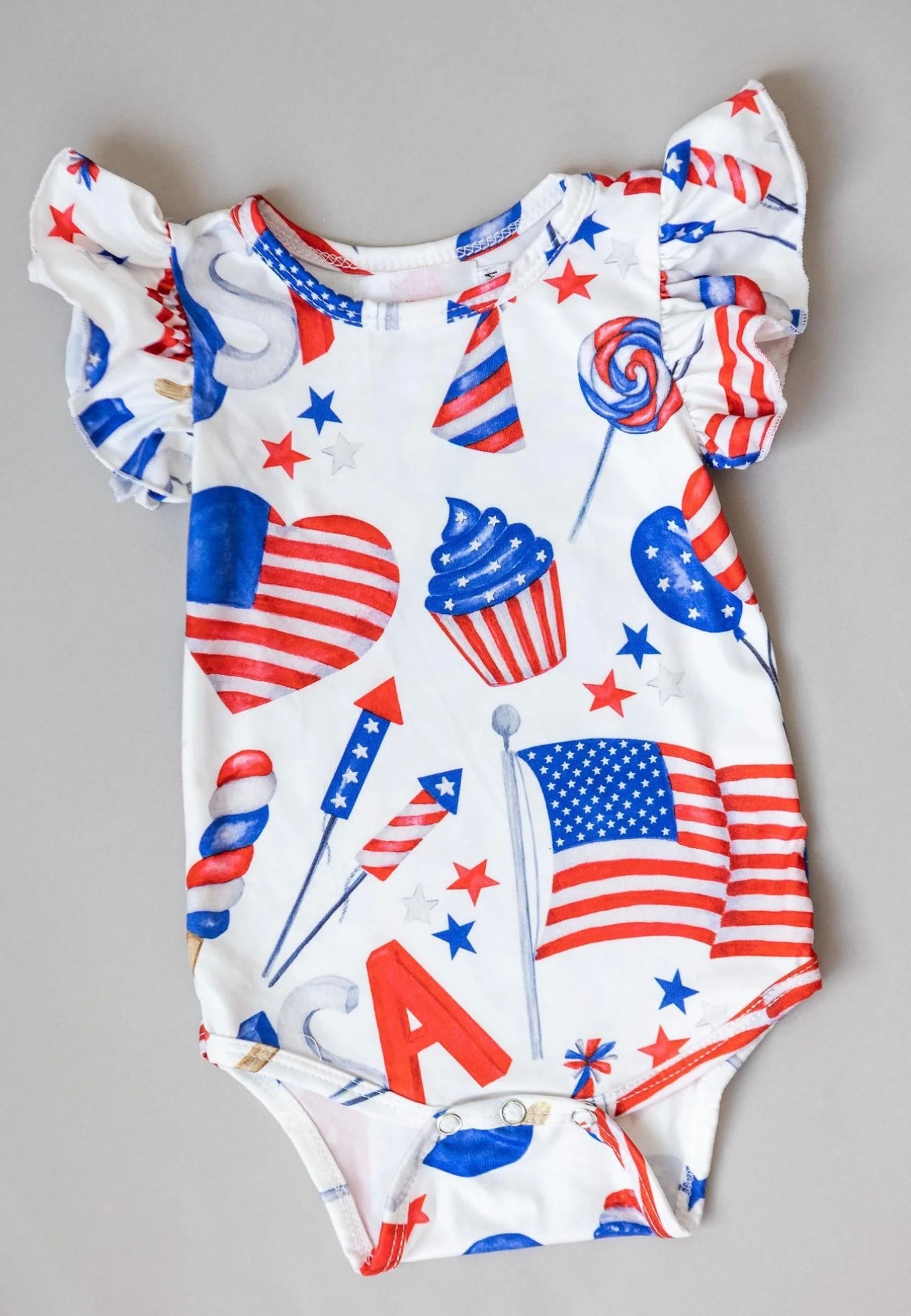 PARTY IN THE USA S/S FLUTTER BODYSUIT