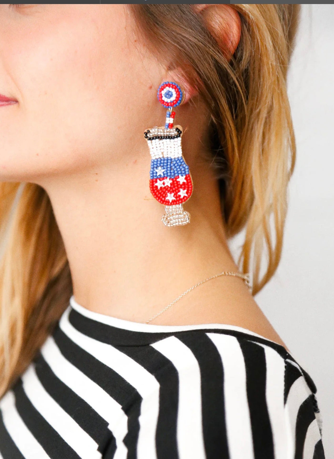 FREEDOM COCKTAIL BEADED DANGLE EARRINGS