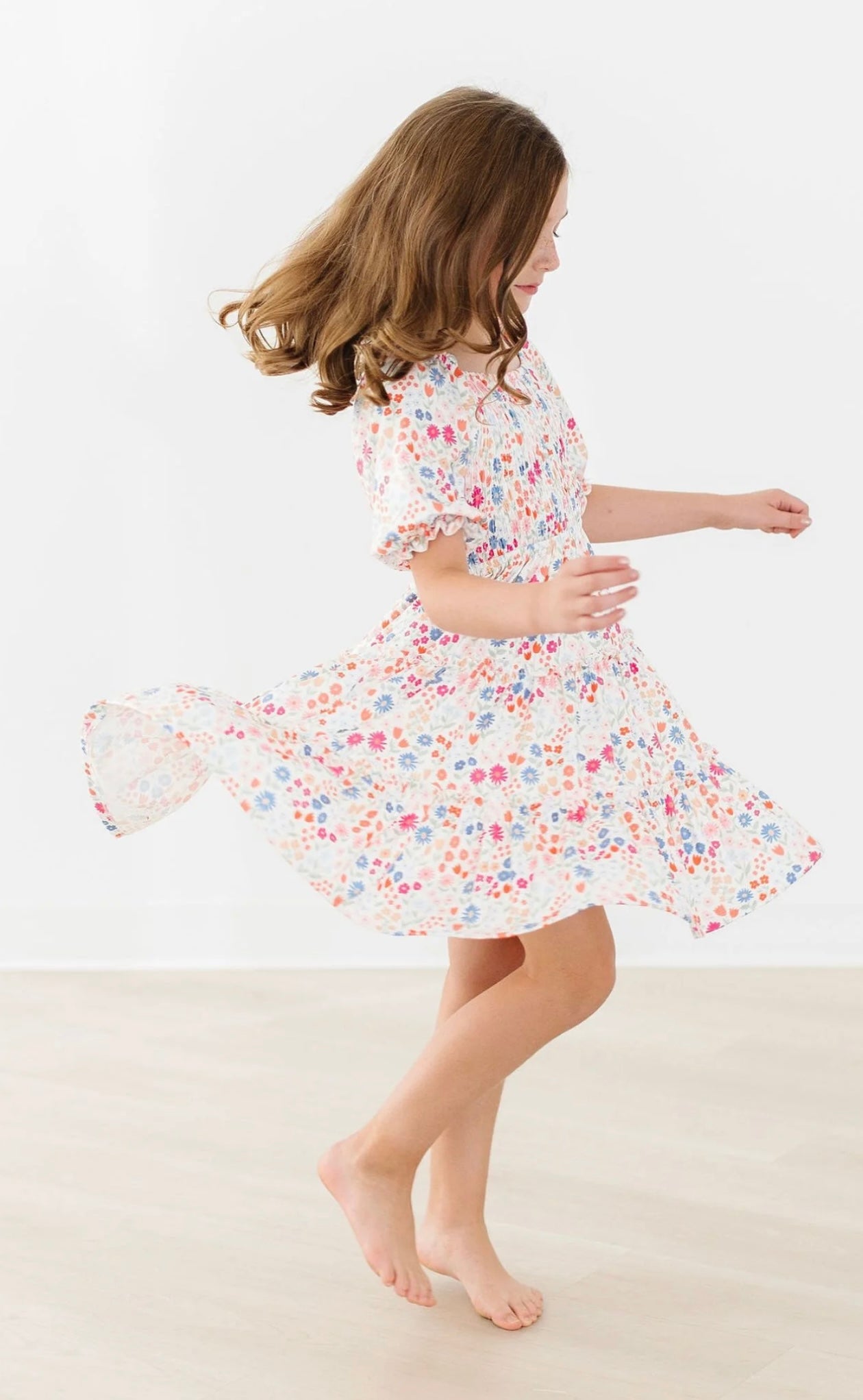 MEADOW MAGIC SMOCKED RUFFLE DRESS