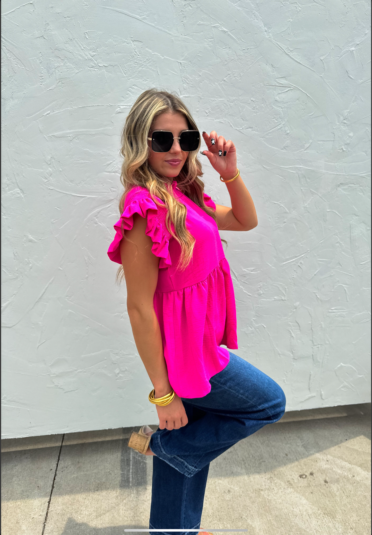 IZABEL RUFFLE SLEEVE TOP