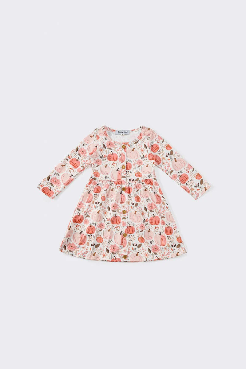 PINK FLORAL PUMPKIN DRESS