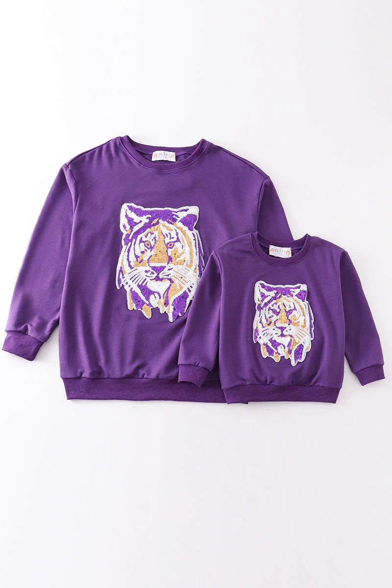 LSU SEQUIN MOM & ME SWEATSHIRT