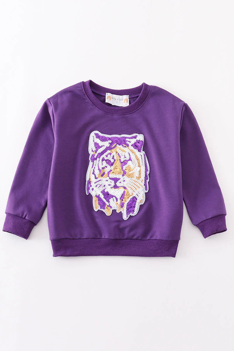 LSU SEQUIN MOM & ME SWEATSHIRT