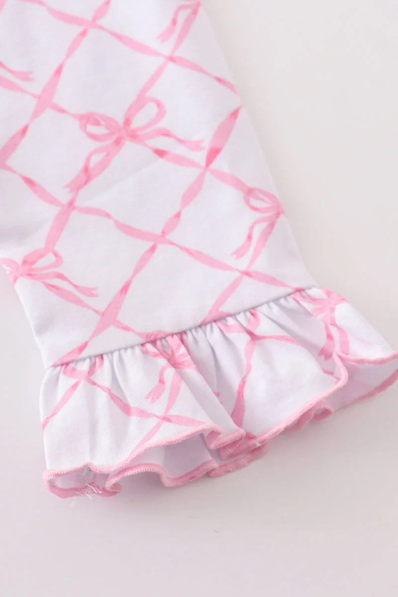 PINK BOW RUFFLE PAJAMA DRESS