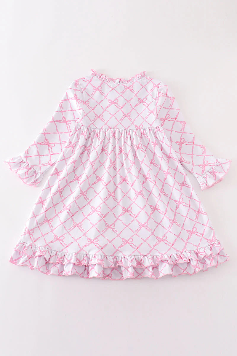 PINK BOW RUFFLE PAJAMA DRESS