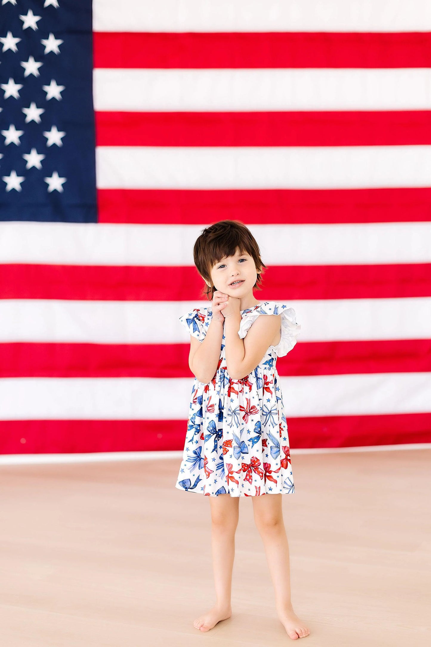 BORN TO SPARKLE FLUTTER SLEEVE TWIRL DRESS