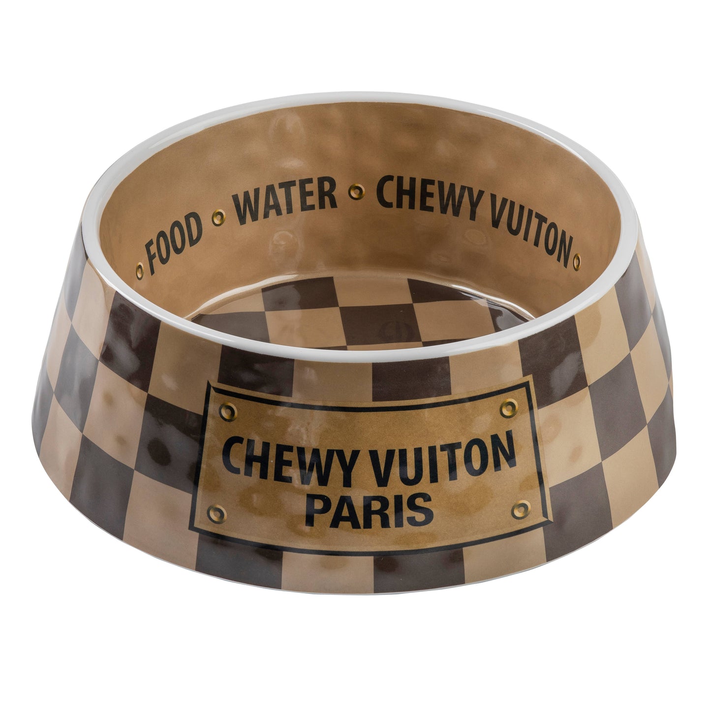 Checker Chewy Vuiton Bowl