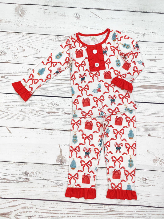 Bow Print Christmas Sleepwear