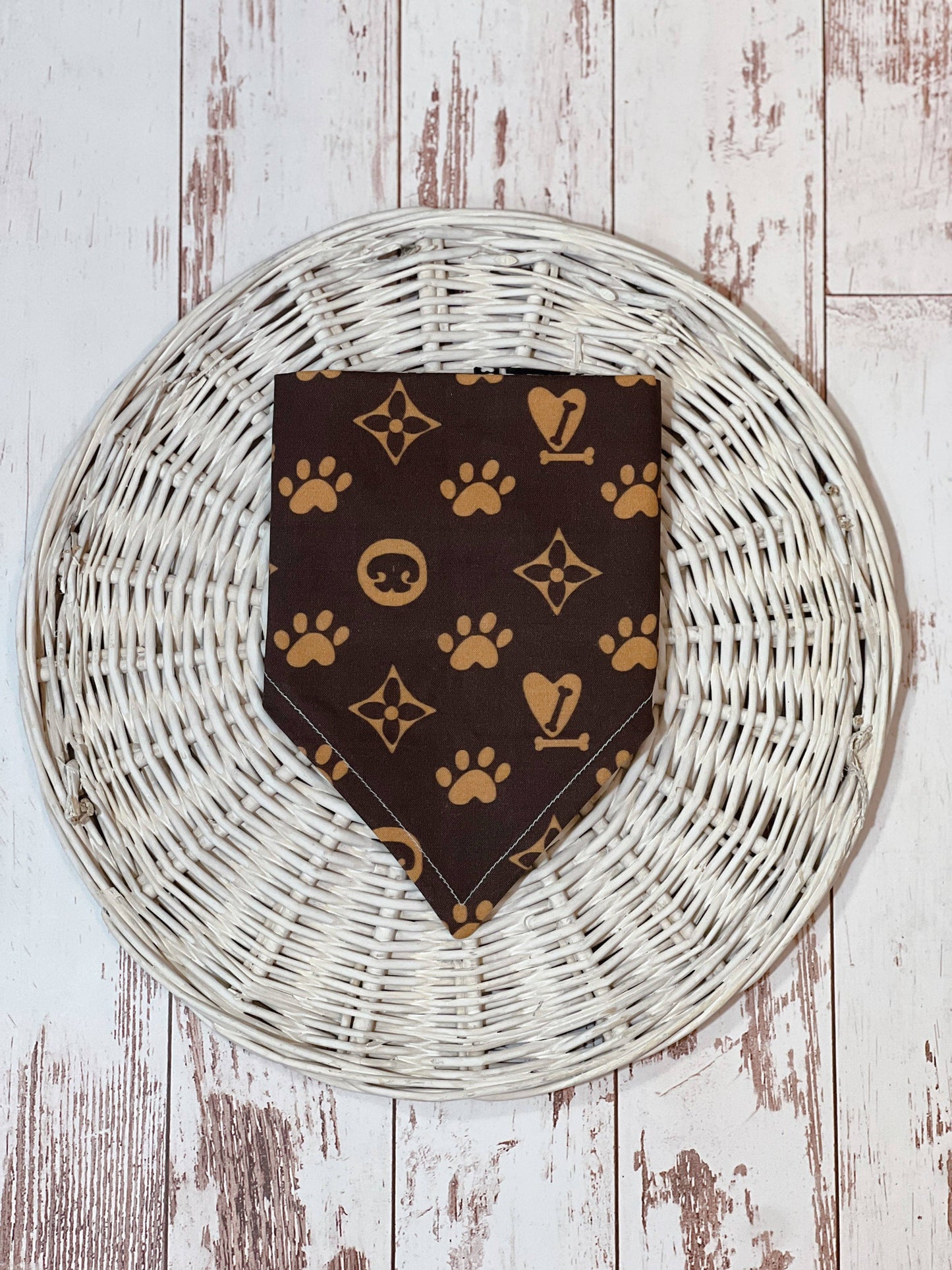 Chewy Vuitton & Chewnel Reversible Dog Bandana