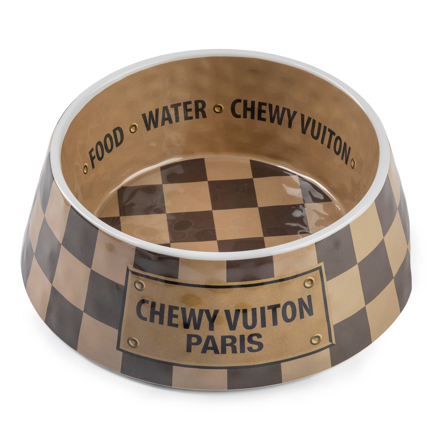 Checker Chewy Vuiton Bowl