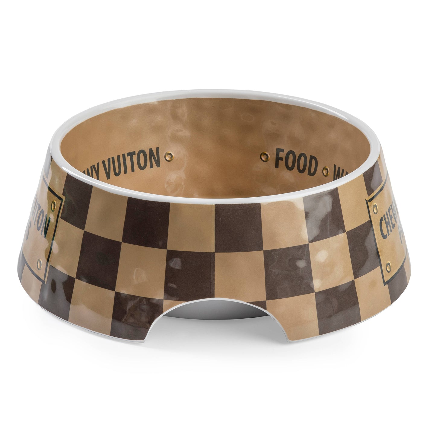 Checker Chewy Vuiton Bowl