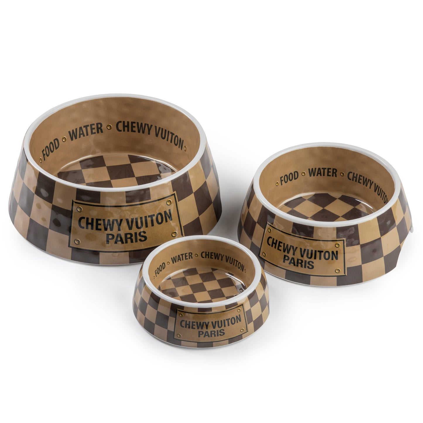 Checker Chewy Vuiton Bowl